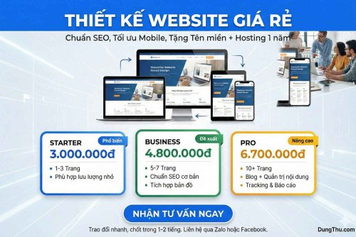 Thiết Kế Website Giá Rẻ Trọn Gói - Tặng Tên Miền & Hosting 1 Năm
