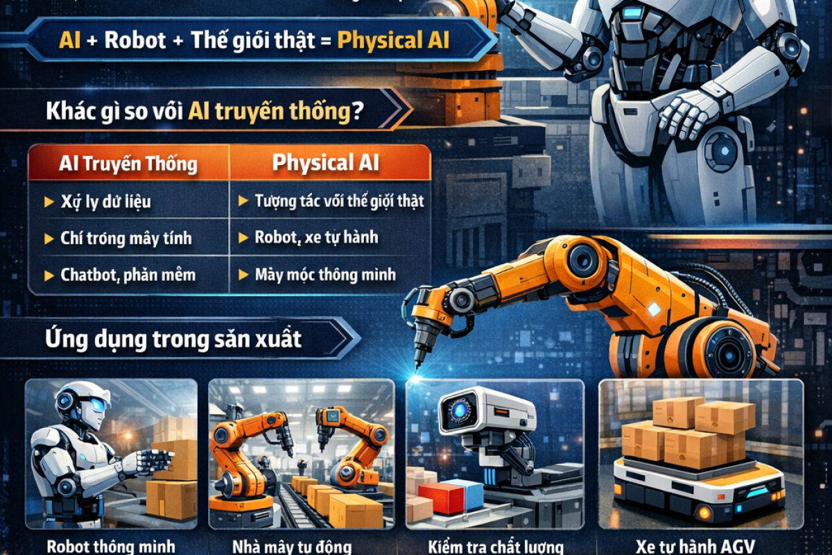 Physical AI là gì? Công nghệ đang thay đổi toàn bộ ngành sản xuất