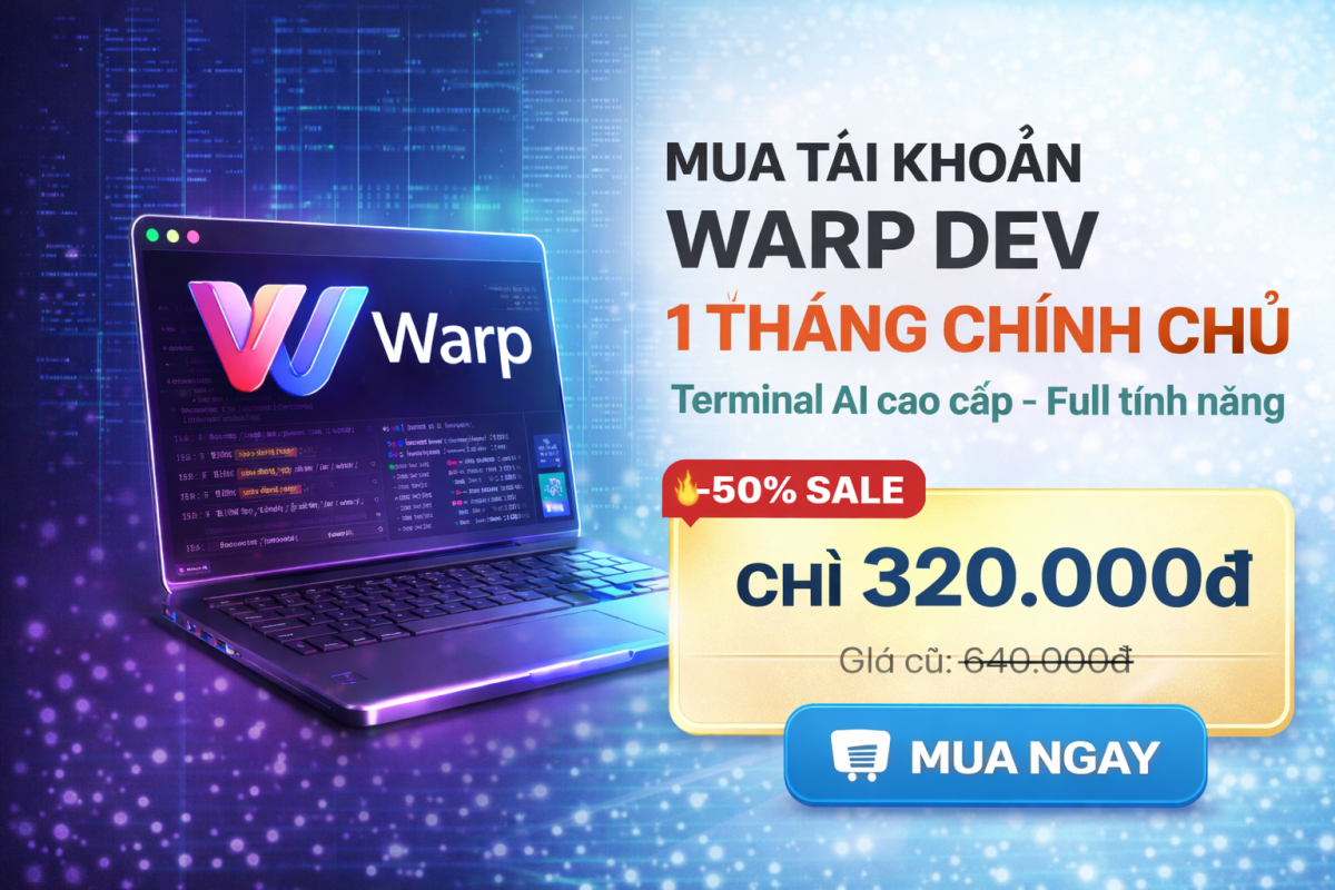 Warp Dev 1 Tháng Giá Rẻ – Terminal AI Cao Cấp Cho Lập Trình Viên (Chính Chủ)