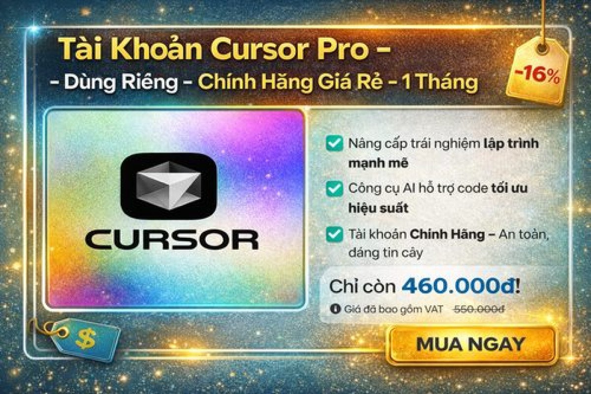 Cursor Pro 1 Tháng – Dành Cho Người Muốn Code Nhanh, Sạch Và Đỡ Mệt Hơn Mỗi Ngày