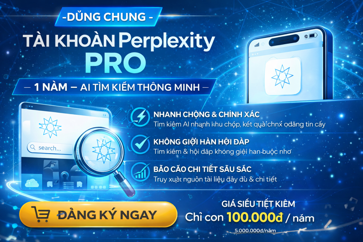 Perplexity Pro 1 Năm – AI Tìm Kiếm Thông Minh Cho Người Muốn Tìm Nhanh, Đúng, Đỡ Mất Thời Gian