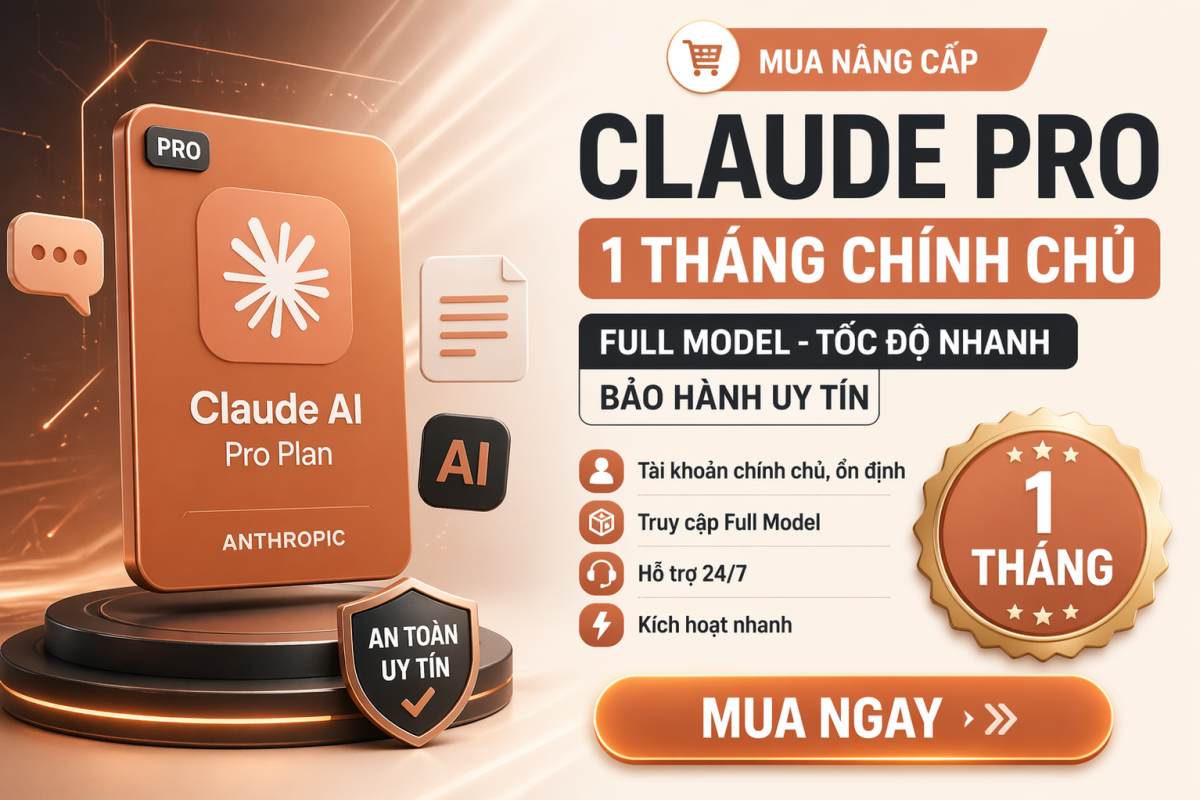Claude Pro 1 Tháng – Bản Nâng Cấp Dành Cho Người Muốn Làm Việc Với AI Một Cách Nghiêm Túc
