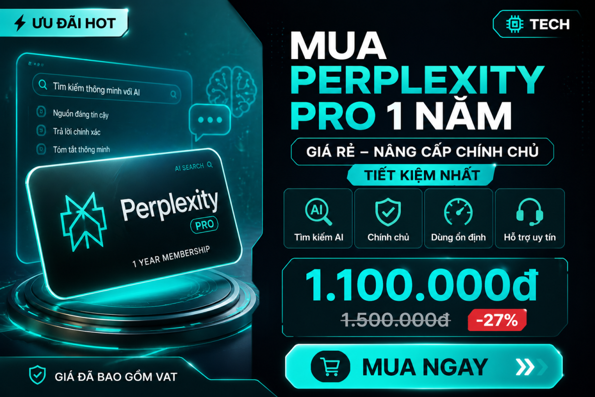 Perplexity Pro 1 Năm – Dành Cho Người Không Muốn Mỗi Câu Trả Lời Đều Phải Tự Đi Lọc Lại Từ Đầu