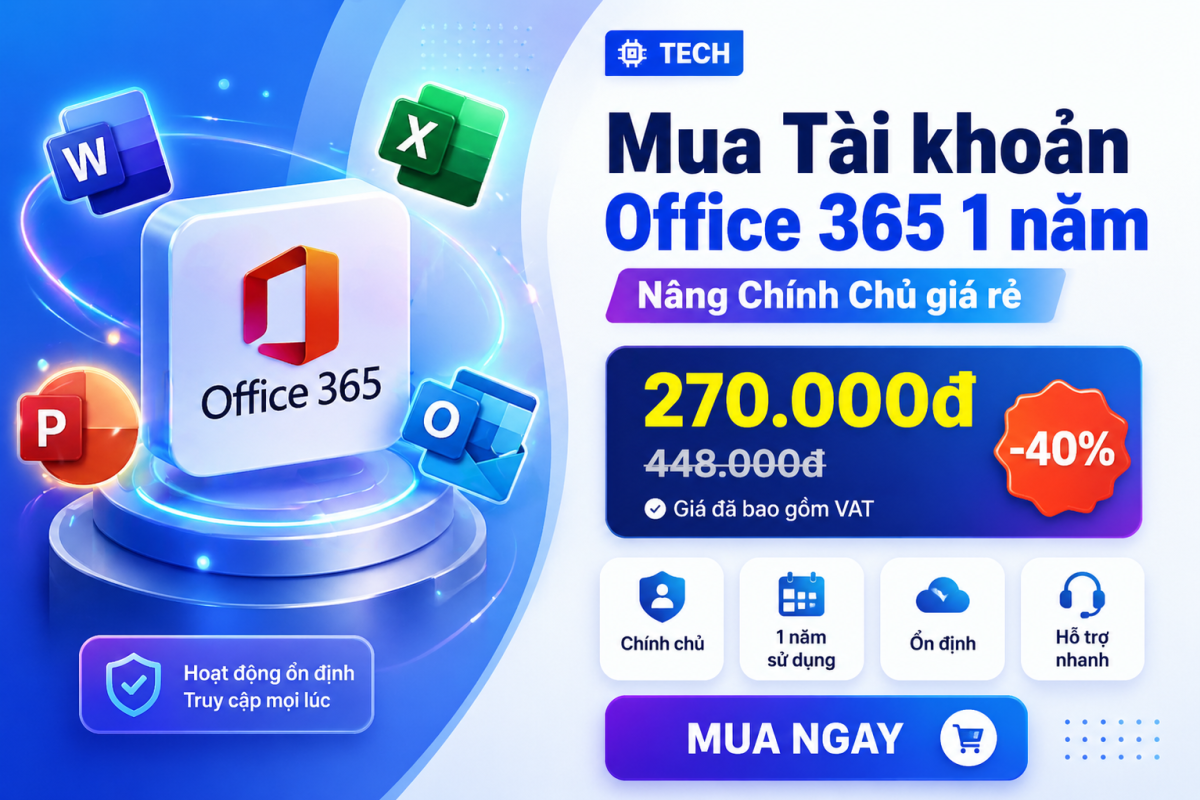 Microsoft 365 1 Năm – Bộ Công Cụ Không Ồn Ào Nhưng Gần Như Ai Cũng Cần Để Học Và Làm Việc Tử Tế