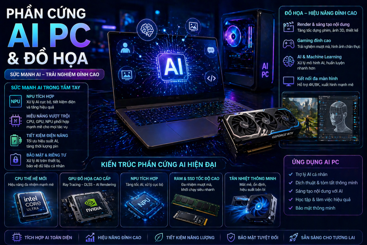 Phần Cứng AI PC & Đồ Họa: Nâng Sai Một Món, Hiệu Năng Tụt Cả Hệ