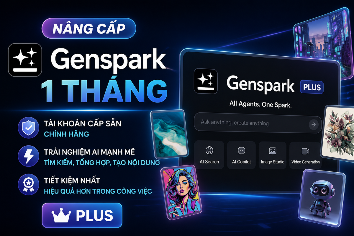 Nâng Cấp Genspark 1 Tháng – Tài Khoản Cấp Sẵn Chính Hãng PLUS