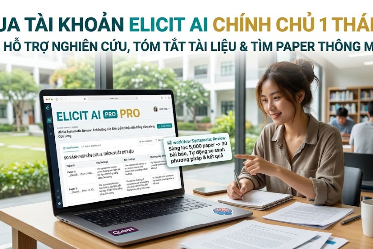 Mua Tài Khoản Elicit AI Chính Chủ 1 Tháng – AI Hỗ Trợ Nghiên Cứu, Tóm Tắt Tài Liệu & Tìm Paper Thông Minh