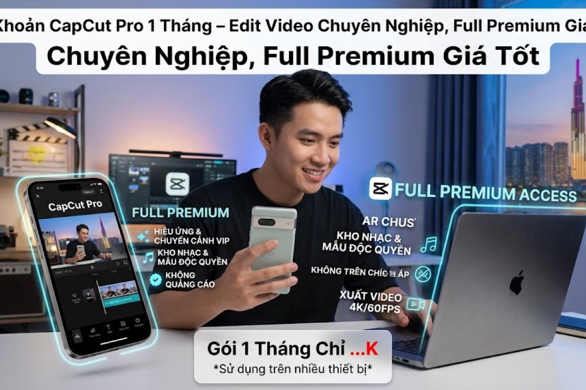 Tài Khoản CapCut Pro 1 Tháng – Edit Video Chuyên Nghiệp, Full Premium Giá Tốt