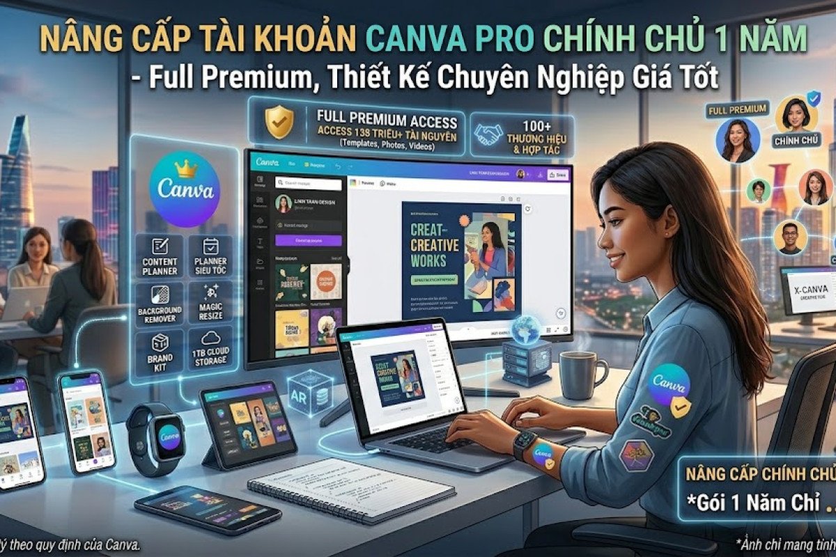 Nâng Cấp Tài Khoản Canva Pro Chính Chủ 1 Năm – Full Premium, Thiết Kế Chuyên Nghiệp Giá Tốt