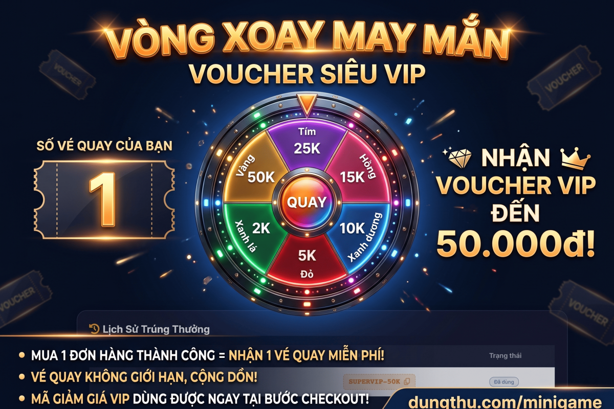 Vòng Xoay May Mắn - Săn Mã Giảm Giá 50K, Nâng Cấp Tài Khoản AI Siêu Tiết Kiệm!