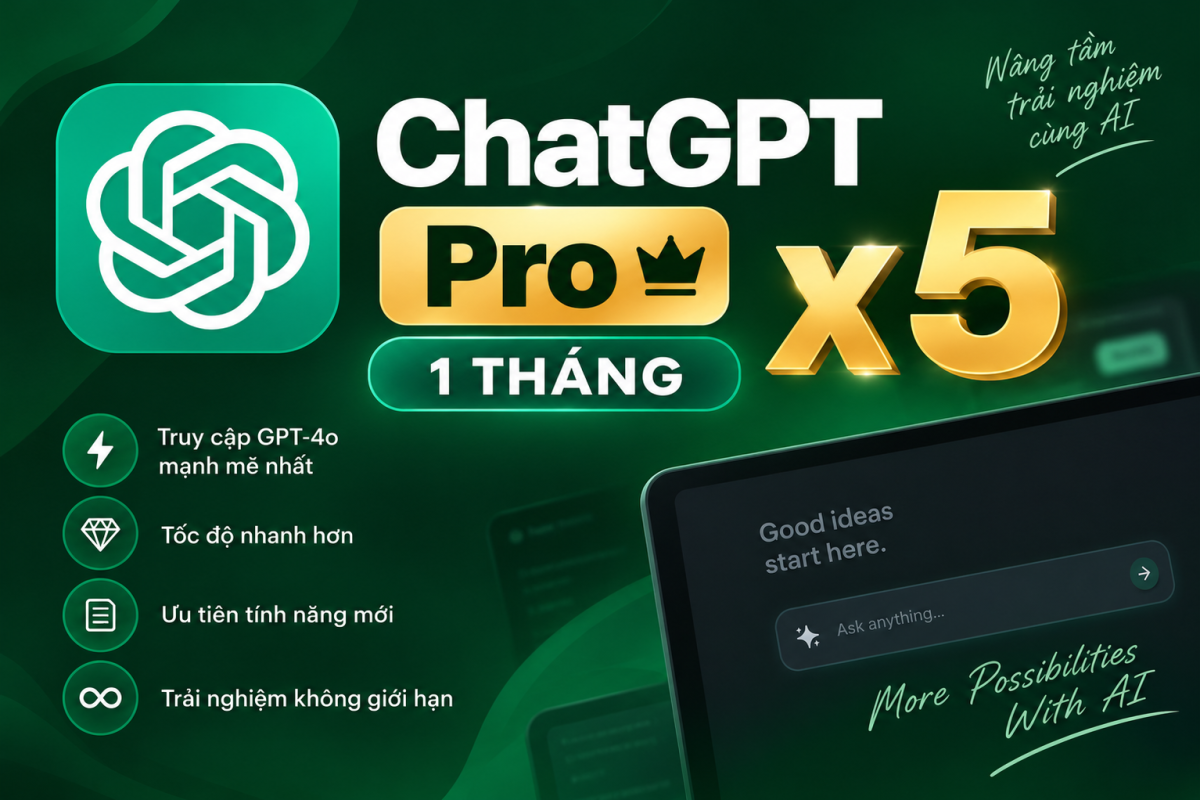 ChatGPT PRO 5x Giá Rẻ - Chính Chủ - Full Model