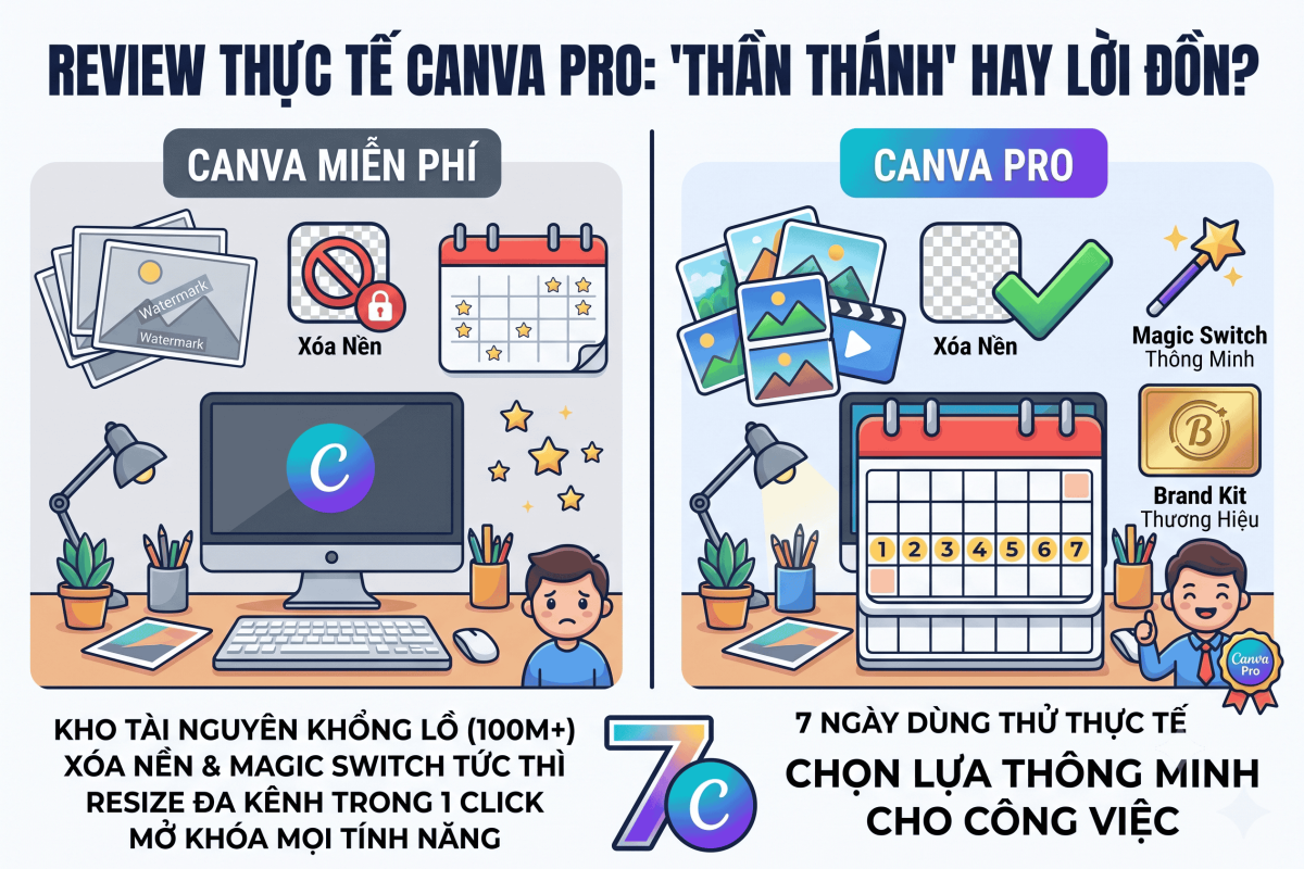 Review Thực Tế Canva Pro Sau 7 Ngày Dùng Thử: Có Thực Sự "Thần Thánh" Như Lời Đồn?