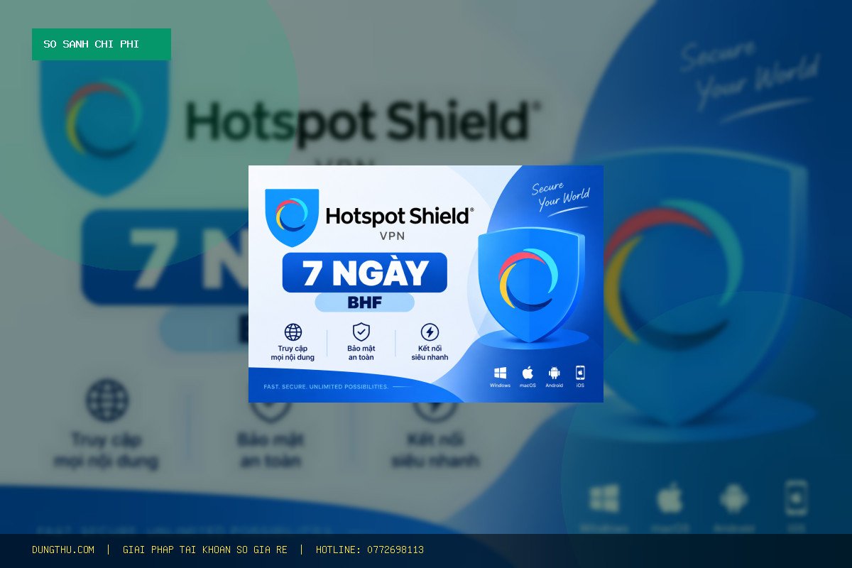 So Sánh Bảng Giá Tài khoản Hotspot Shield VPN Giá Rẻ 7 Ngày: Mua Ở Đâu Uy Tín Và Tiết Kiệm Nhất?