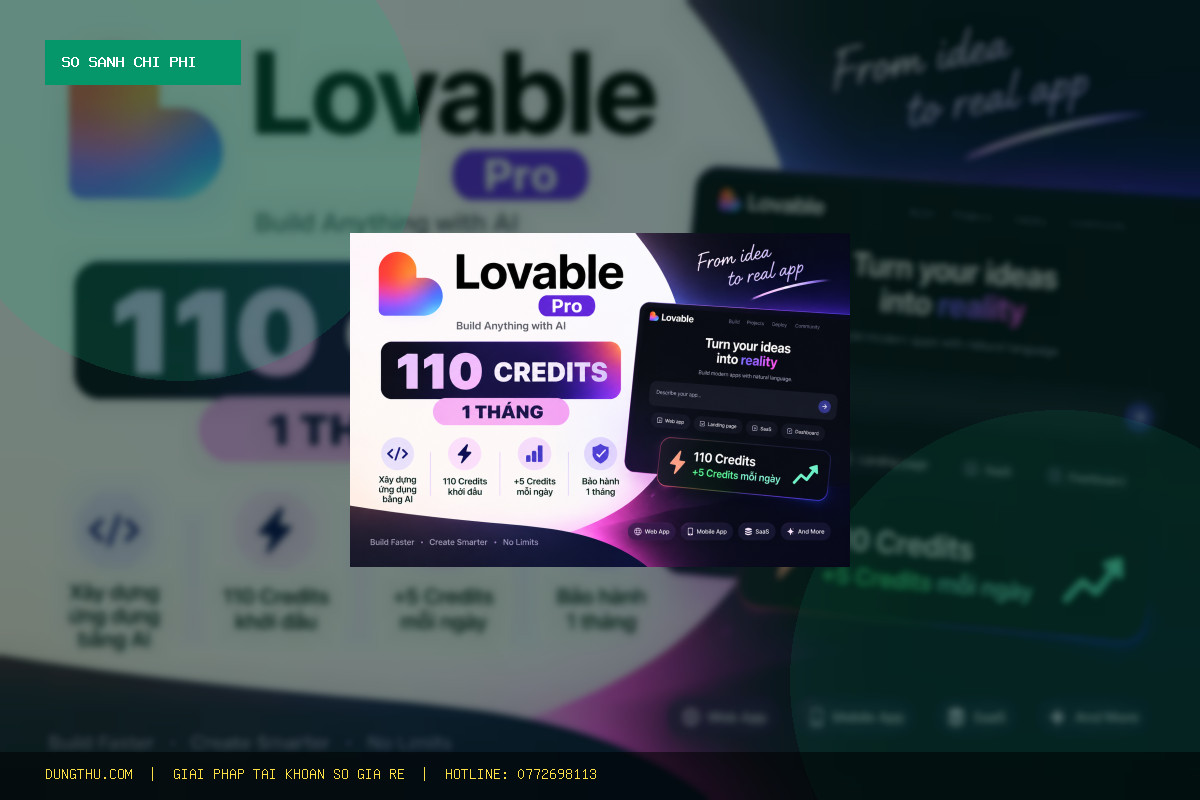 So Sánh Bảng Giá Lovable Lite 300 Credits 1 Year - 2 Months Warranty Giá Rẻ: Mua Ở Đâu Tiết Kiệm Nhất?