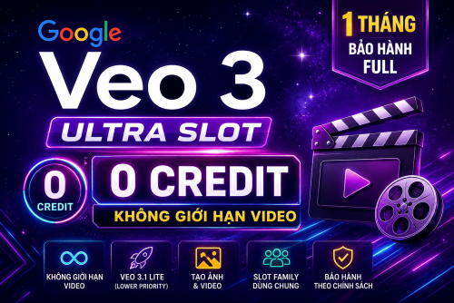 VEO3 Ultra Slot 12 Tháng Không Giới Hạn Video - Bảo Hành Full