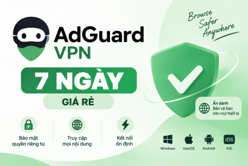 Tài khoản AdGuard VPN Giá Rẻ 7 Ngày