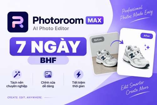 Tài khoản Photoroom Max Giá Rẻ 7 Ngày