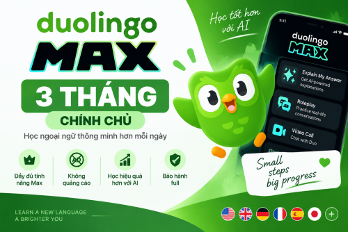 Duolingo Max Chính Chủ 3 Tháng Giá Rẻ